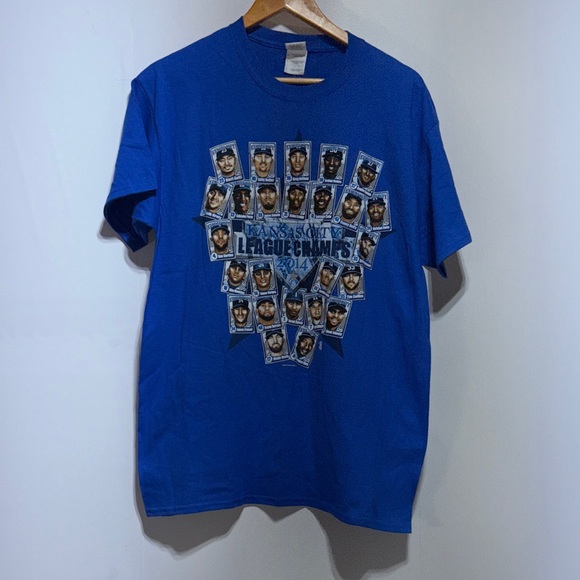 Gildan Other - Kansas City Royals League Champs 2014 Blue Graphic T-Shirt Size Large NWT